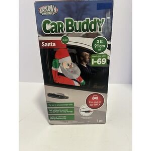 Santa Car Buddy 3 Ft Tall Gemmy Airblown Inflatable LED Christmas